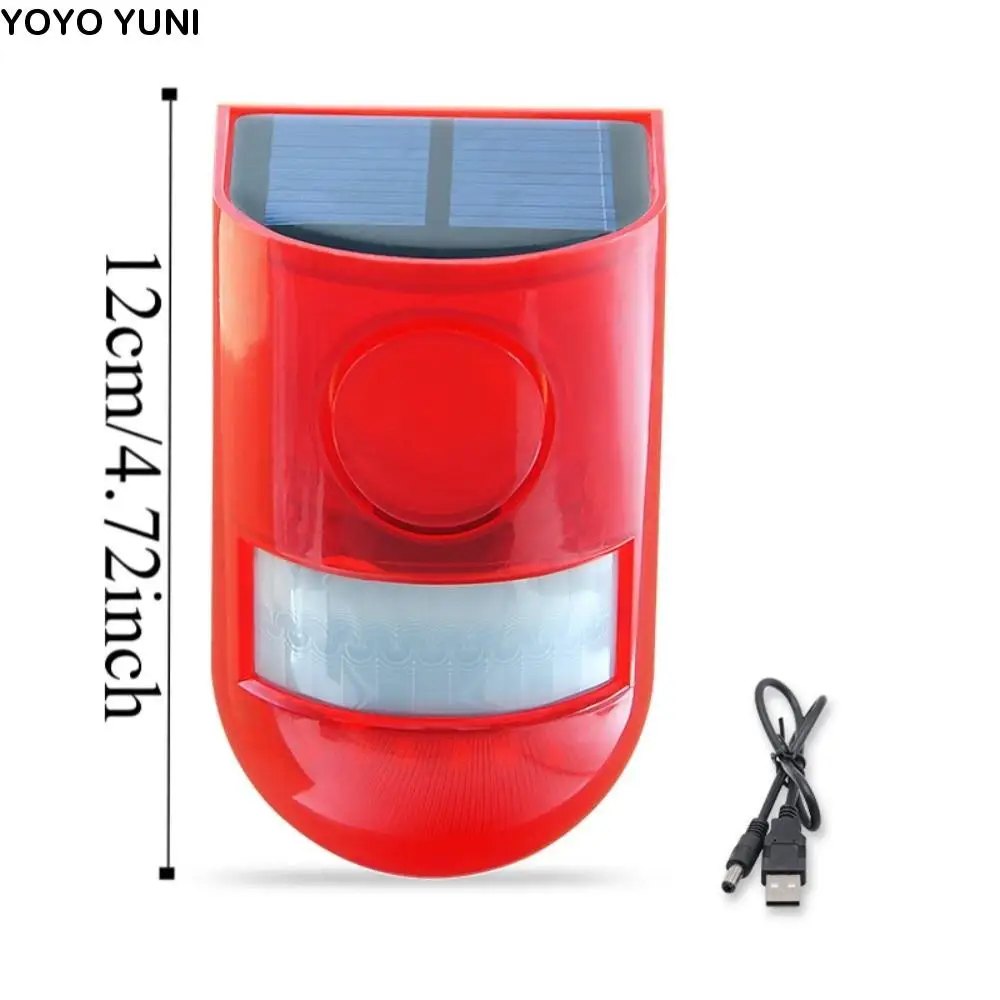 

Waterproof Solar Alarm Multifunctional Rechargeable Solar Lamps Portable Sound Alarm Solar Charging Alarm Garden Protection