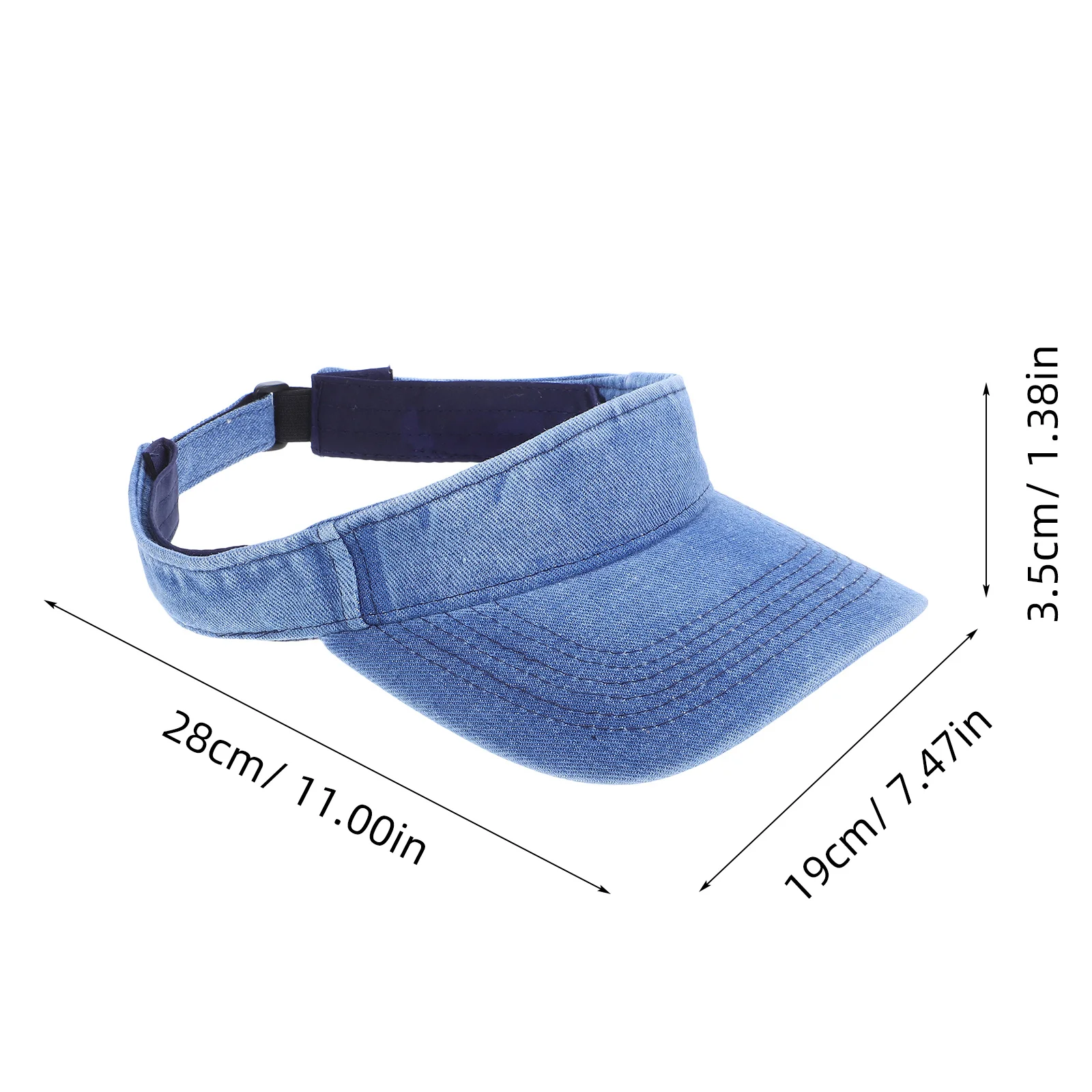 Topi Visor Denim yang Dapat Disesuaikan, Bernapas, dan Melindungi dari Sinar Matahari untuk Lari, Mendaki, Tenis, Olahraga Luar Ruangan, Unisex, Pria