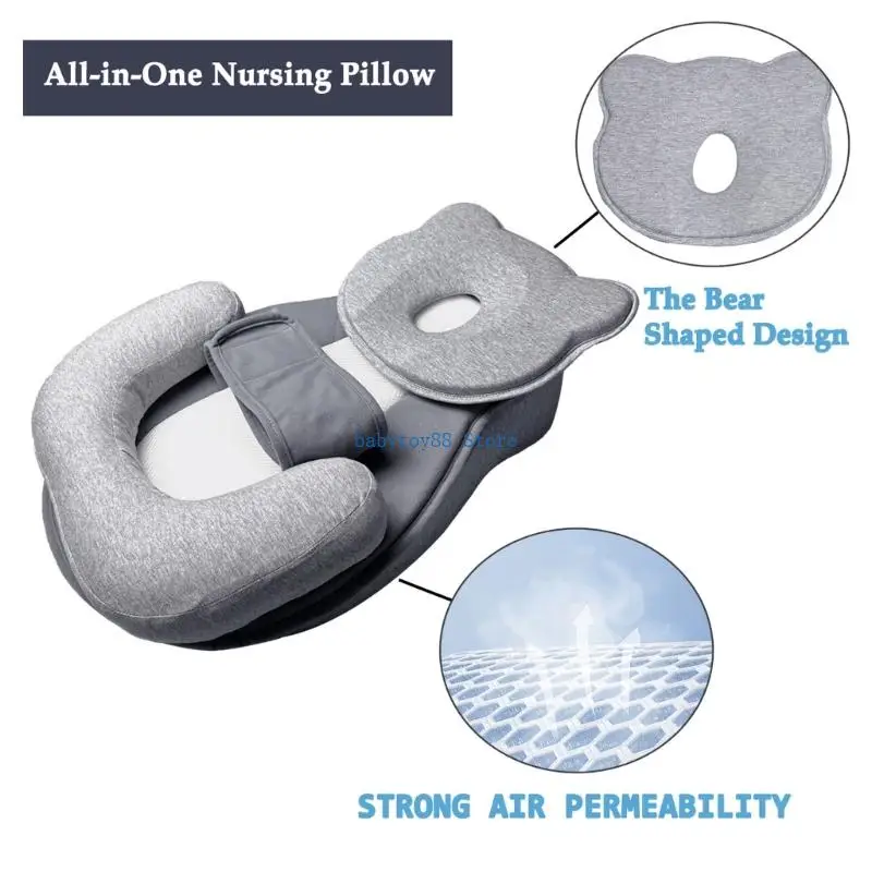Y4UD Anti Choking Inclined Sleep Pad Nonslip Base 15 Degree Incline Nursing Cushion