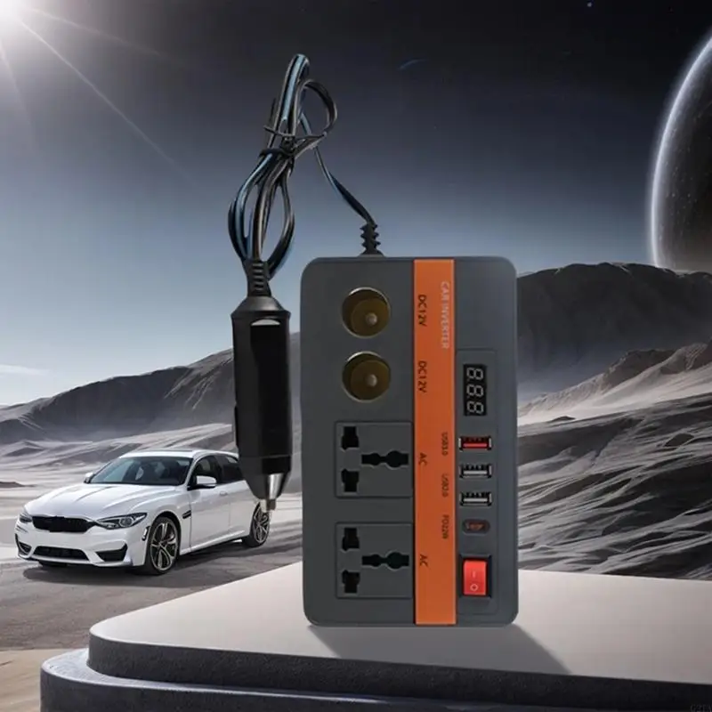 High Efficiency 12V Car Inverter 220V Alternating Output 300W Heat Resistant Plastic