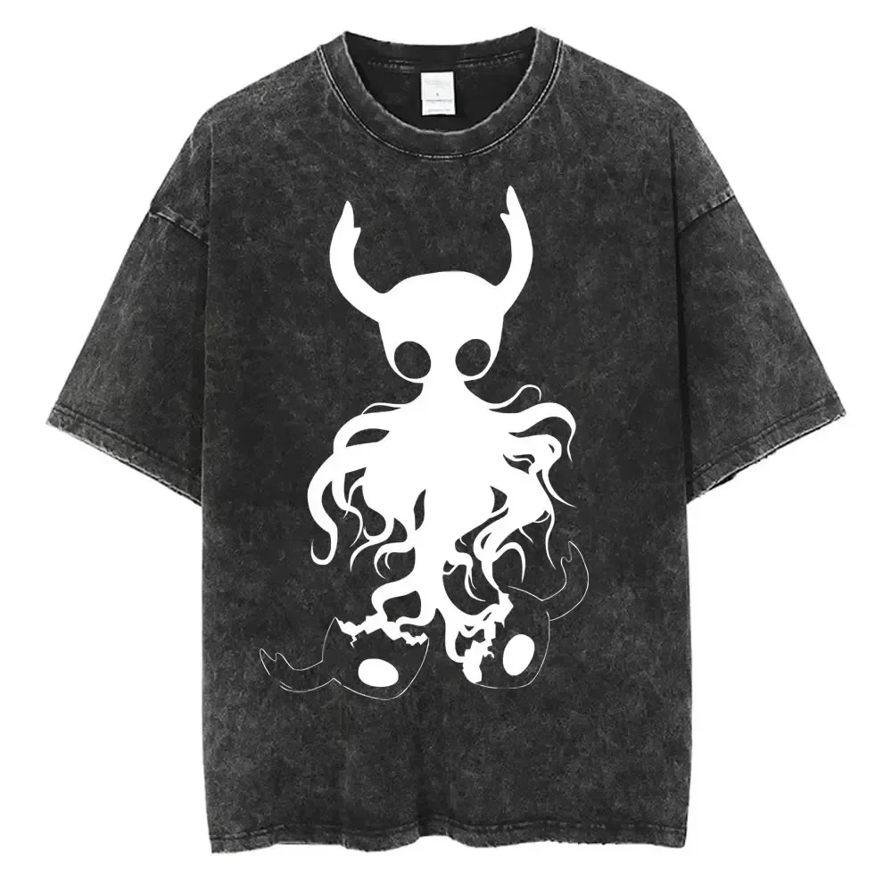 

Custom Hollow Knight Graphic T - Shirts - Washed Oversized Y2K Style, Unisex Cotton Short Sleeve for Casual & Hip - Hop Looks