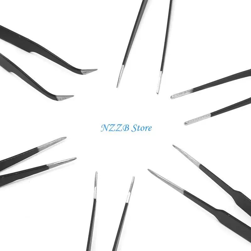 

T21F Practical Tweezers Anti-rust Stainless Steel Pointed Tweezers for DIY Craft Arts