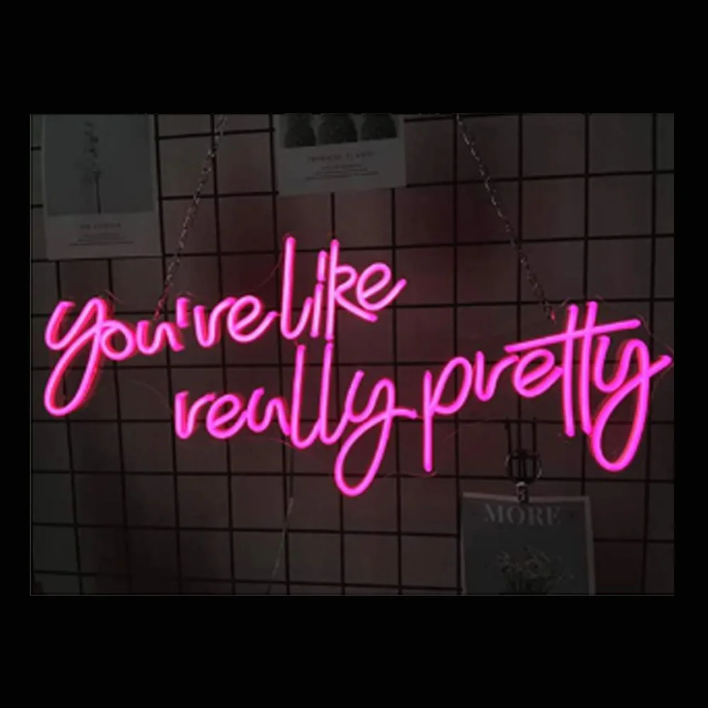 

You are Like Really Pretty Custom Lamp Handmade Real Glass Tube Bar KTV Store Home Room Decor Display Neon Light Sign 24"X 12"