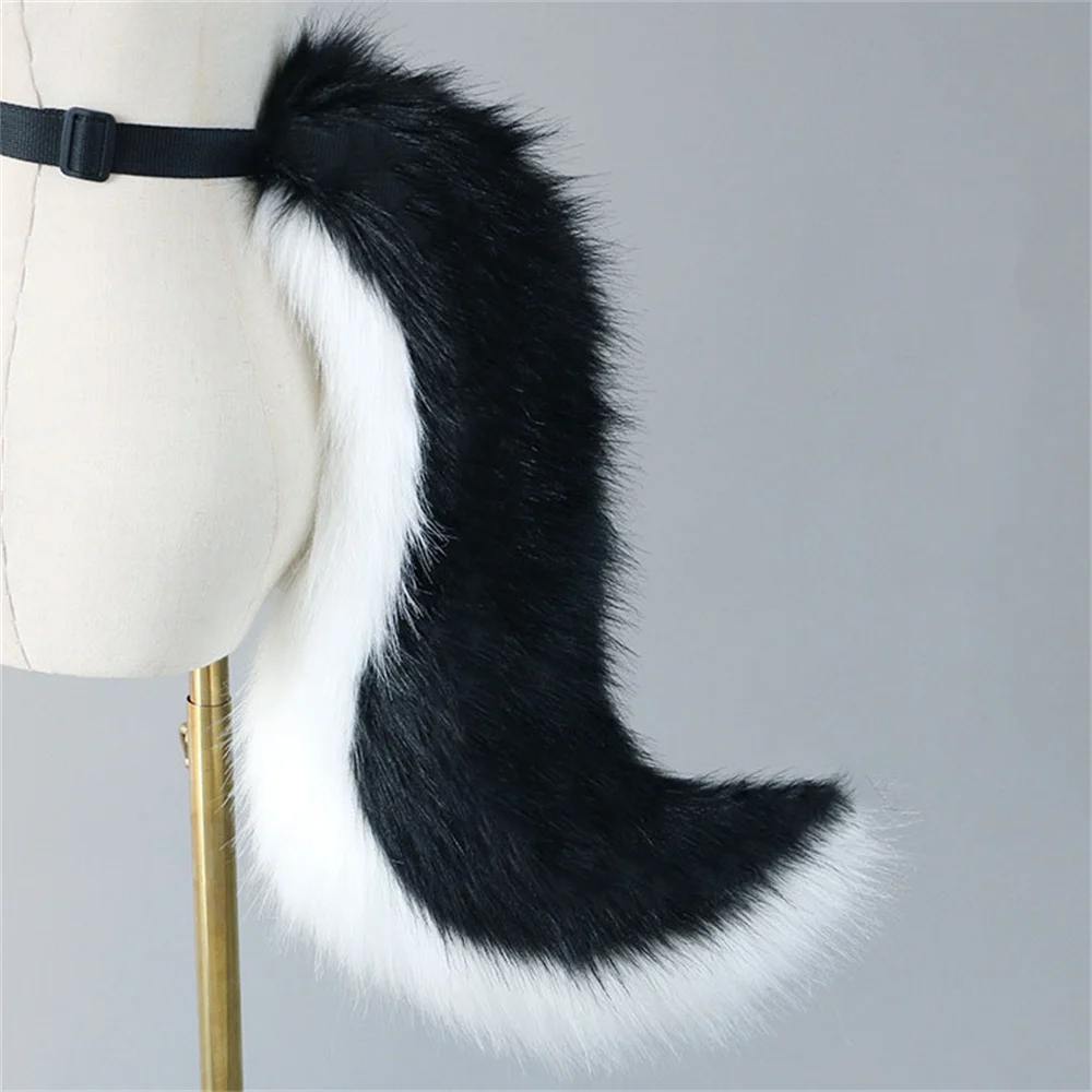 フェイクファーの毛皮のような動物のコスプレコスチューム,furry tail,fox tail,fox tail,かわいいぬいぐるみ,ドレスアップパーティー,コミック,調節可能なベルト,アクセサリー,7色