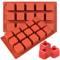 Reusable Square Silicone Mold 15Cavities Candy Chocolate Mousse Cake Baking Tools Dessert Soap Ice cream Truffle Fondant Moulds