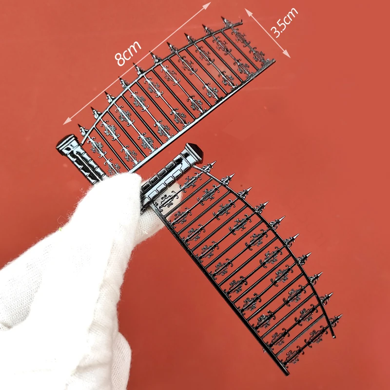 Миниатюрная модель железных ворот, модель школьного района, материал для европейских сцен, масштаб 87HO, сделай сам
