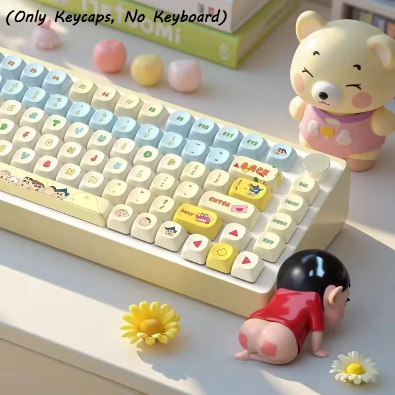 لوحة مفاتيح ميكانيكية كرتونية تلوين شين تشان مكونة من 112 مفتاحًا مجموعة أغطية مفاتيح موضوع أغطية مفاتيح Pbt التسامي الحراري ارتفاع مو غطاء مفاتيح متين #4
