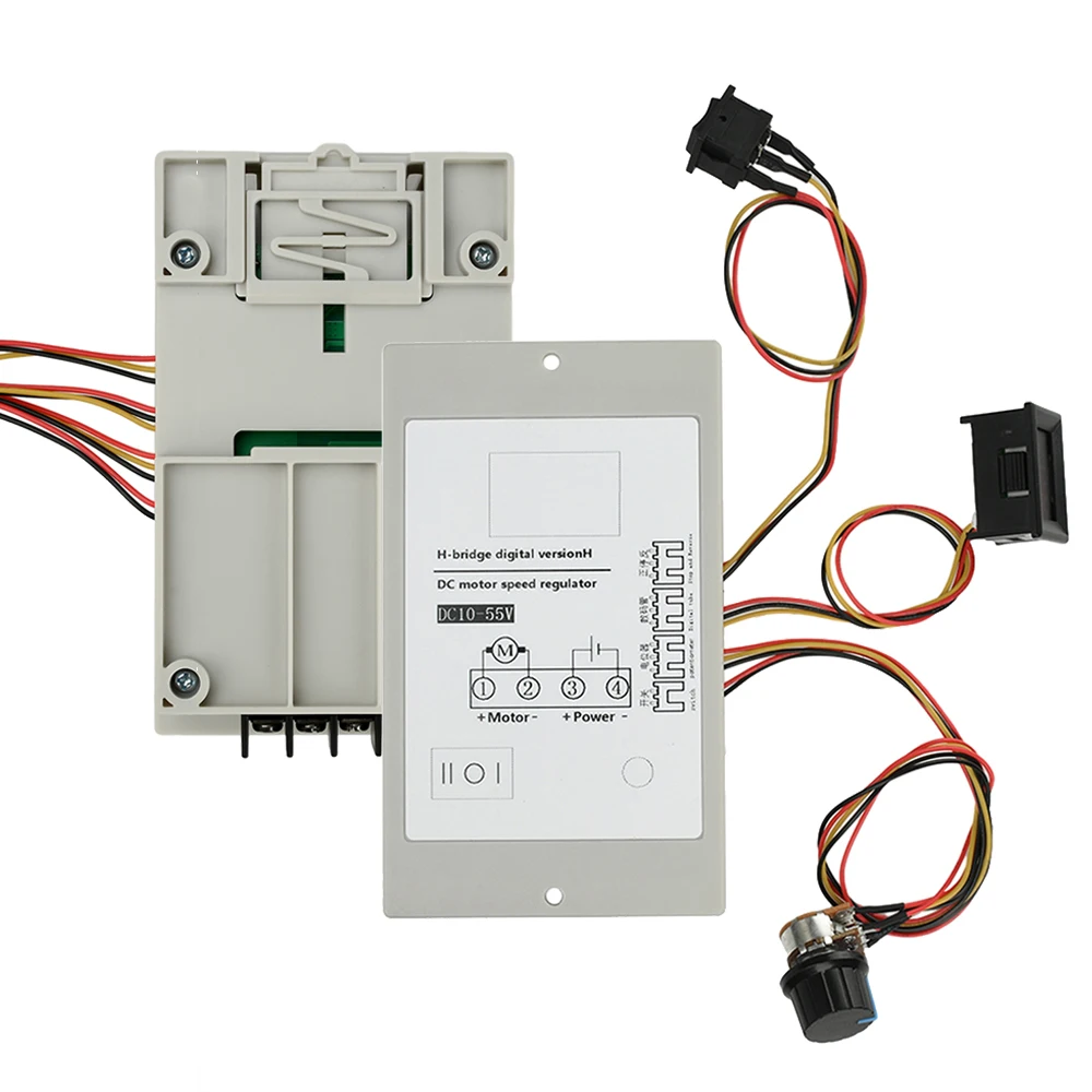 

DC 10-55V 20A H-Bridge Motor Controller - Digital Display with Forward/Reverse Tachometer for Brushed Motors