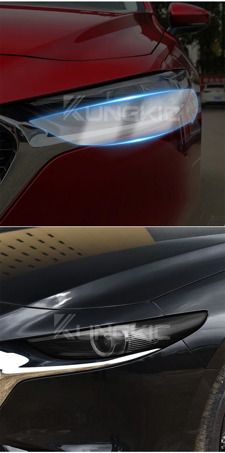 TPU für Mazda 3 BP 2019 2020 2021 2022 2023 2024 2025 2026 Mazda3 Axela Autoscheinwerfer-Schutzfolie Transparent Rauchschwarz – Detail 9