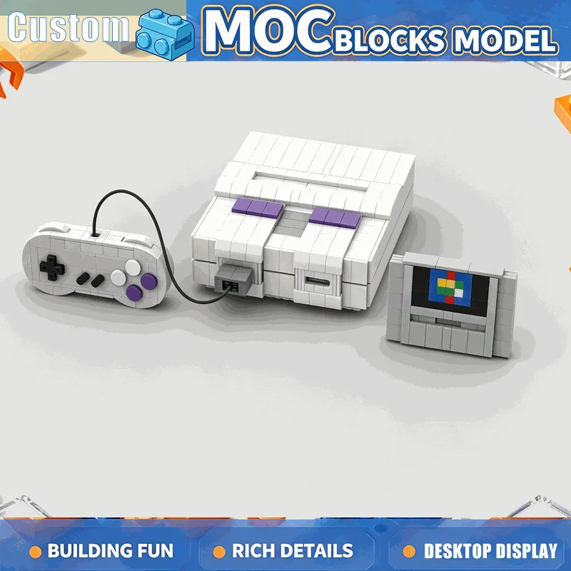 1376PCS Retro Game Console Building Blocks MOC Model Classic Device DIY Creative Assembly Educational Christmas Gift Collection