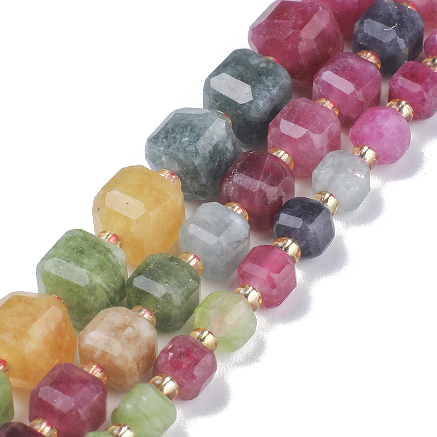 Großhandel Turmalin Jade Stein Perlen Facettierte Quadratische Würfel Perlen für Schmuck Machen Diy Armband Perlen Zubehör – Detail 5