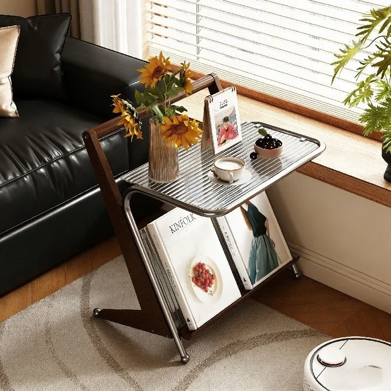 DSA simple side table living room home glass coffee table Japanese-style small apartment sofa tea table light luxury modern