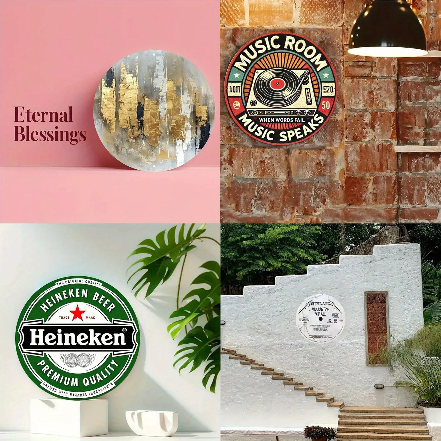 Vintage Hockey Night in Canada Metal Wall Decor - 8x8 Inch Retro Round Aluminum Sign with CBC Logo & Maple Leaf, No Electricity