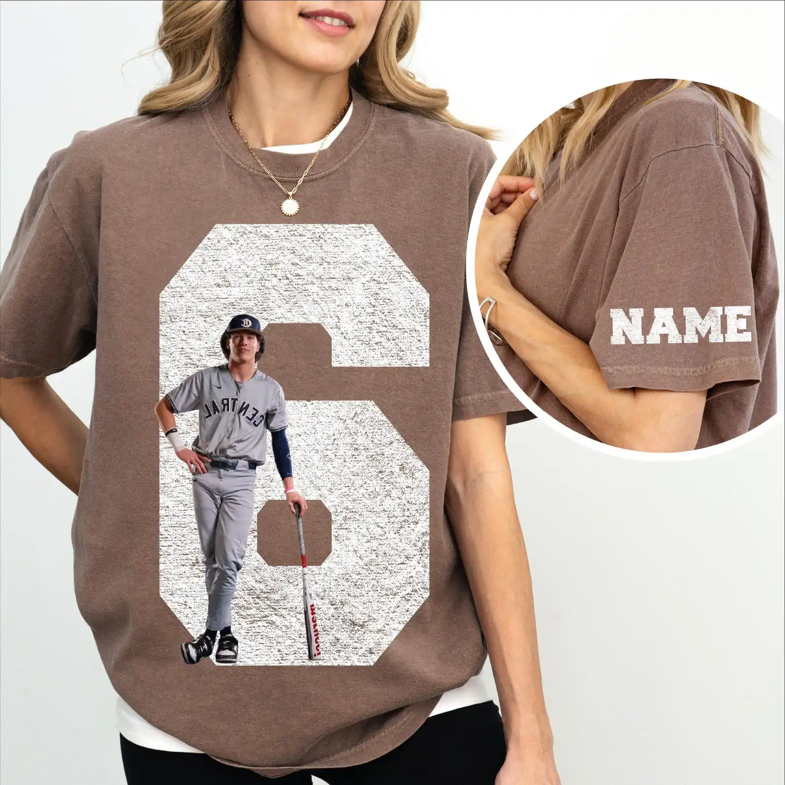 Custom Sport Team Number Name Photo Shirt Personalized Game Day Family Tee Unique Sport Workout Shirt