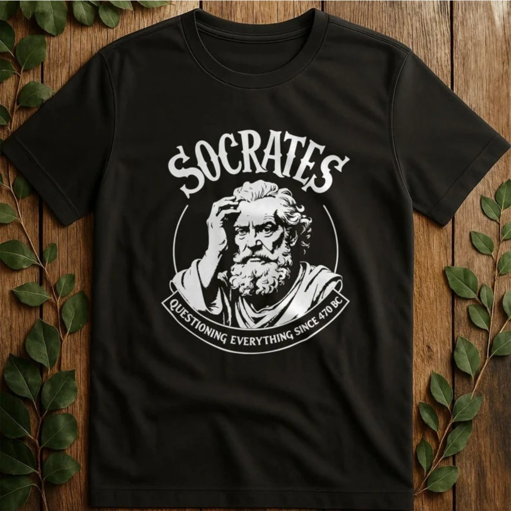 Camiseta divertida de Sócrates para hombre, con la frase 'Sé que no sé nada', filósofo griego antiguo, camiseta de algodón suave, adecuada para los amantes de la filosofía