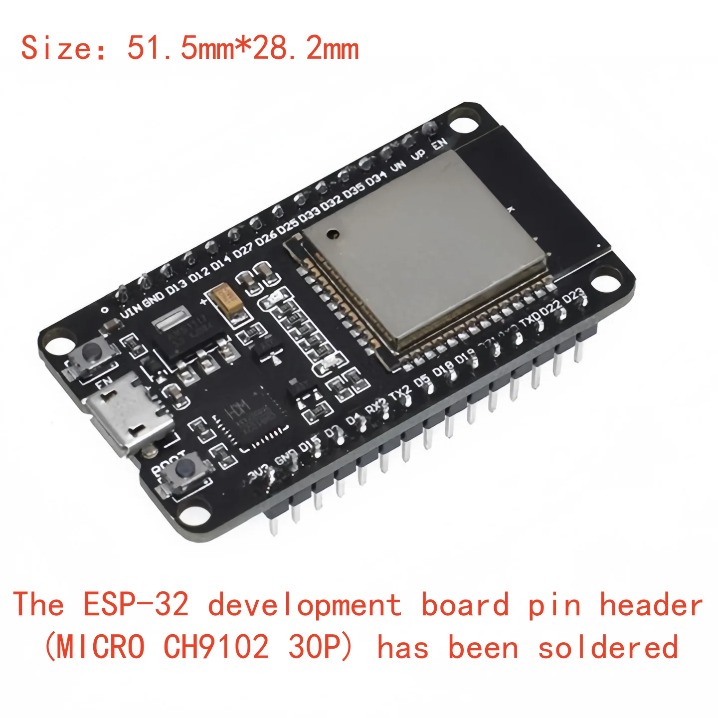ESP-32 Entwicklungsboard WIFI+Bluetooth 2-in-1 Dual-Core-CPU Niedriger Stromverbrauch ESP32 ESP-32S 2,4 GHz – Detail 4