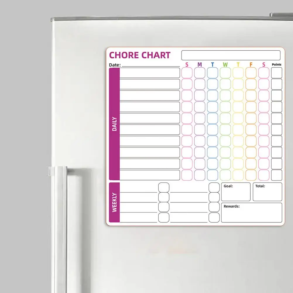 Tabla de responsabilidad educativa, juego de pizarra magnética de 3 uds con borrador de bolígrafo, superficie resistente a las manchas, tablero de recompensa para niños para el hogar