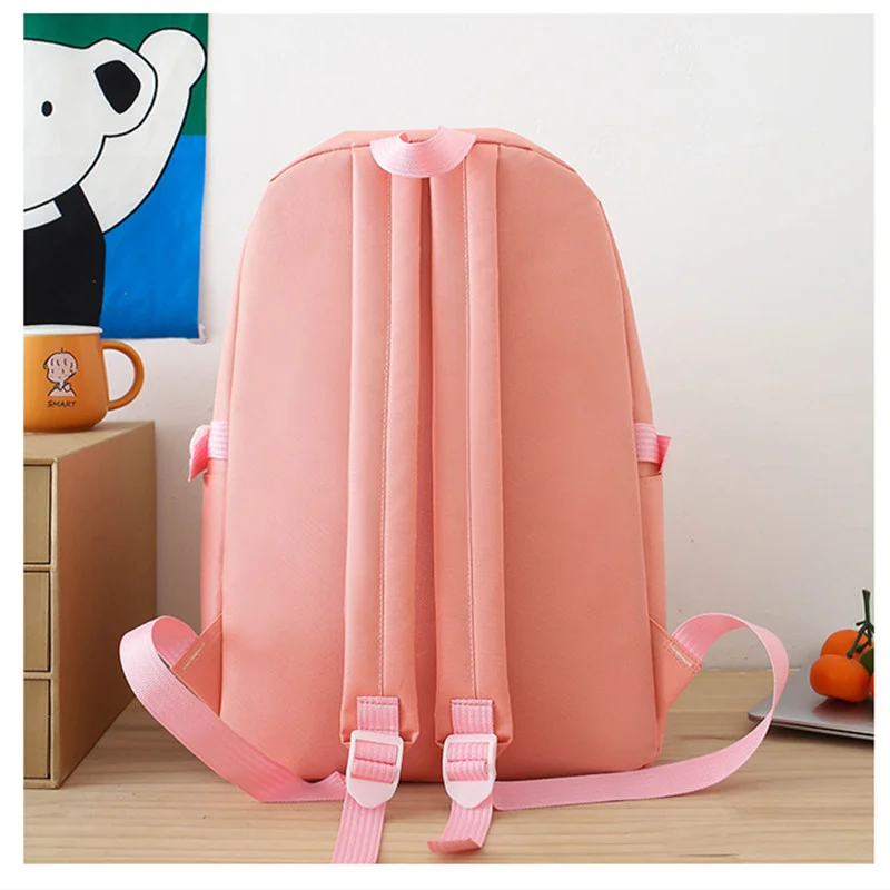 Sac à Dos Mignon d'École Primaire de Grande Capacité pour Fille Cartable à Crayons, 6 Pièces/Ensemble