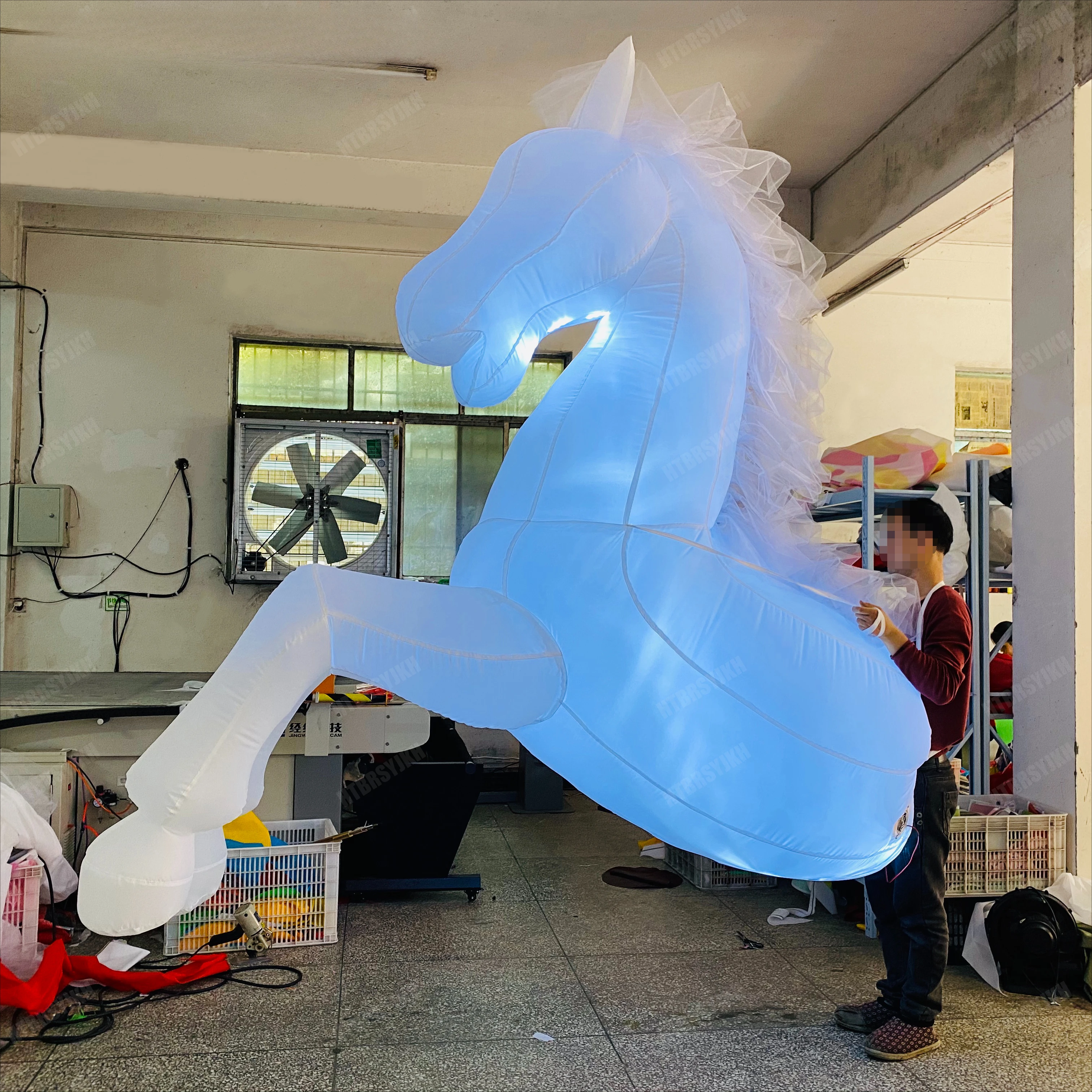 

3M Giant Inflatable Horse/Unicorn Costume with Color Change LED Light Event Carnival Parade Nightclub Performance Decor Props