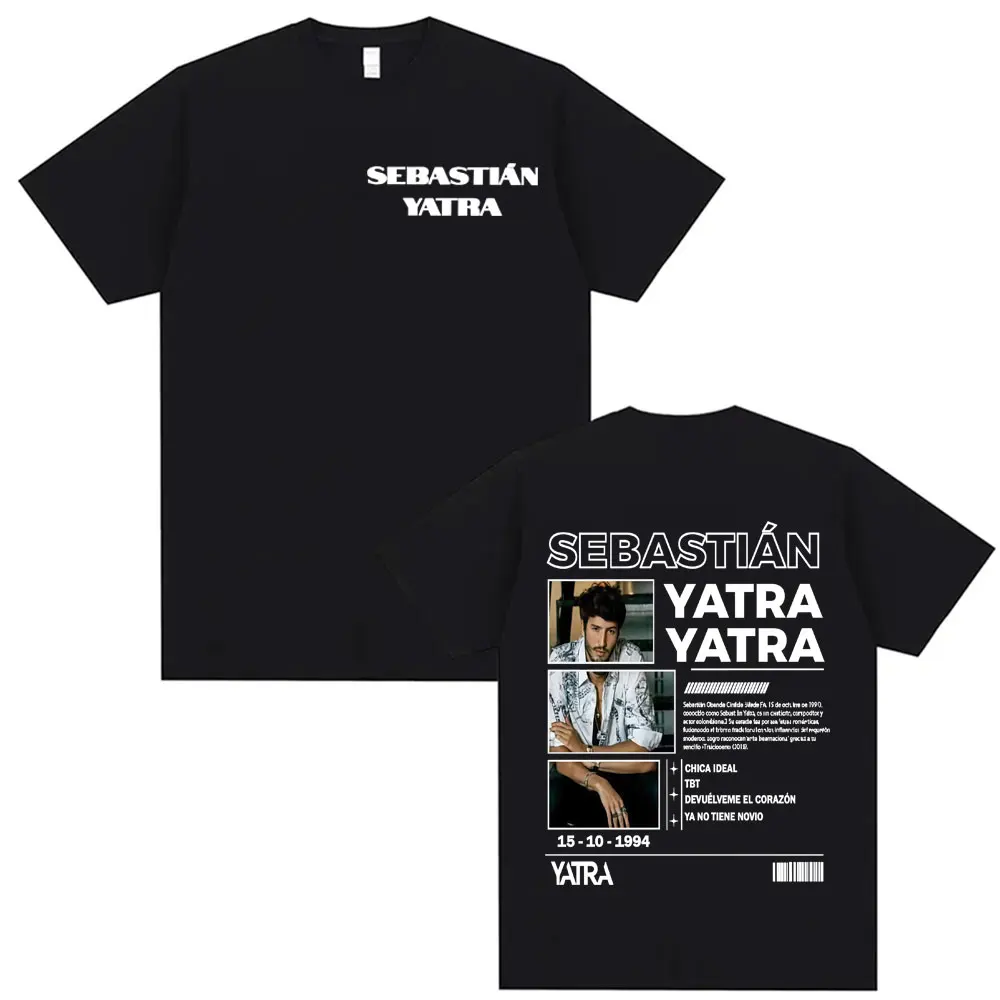 

Футболка Singer SEBASTIAN YATRA Milagro 2025 Merch для мужчин и женщин, летняя футболка высокого качества в стиле хип-хоп с короткими рукавами, футболка большого размера