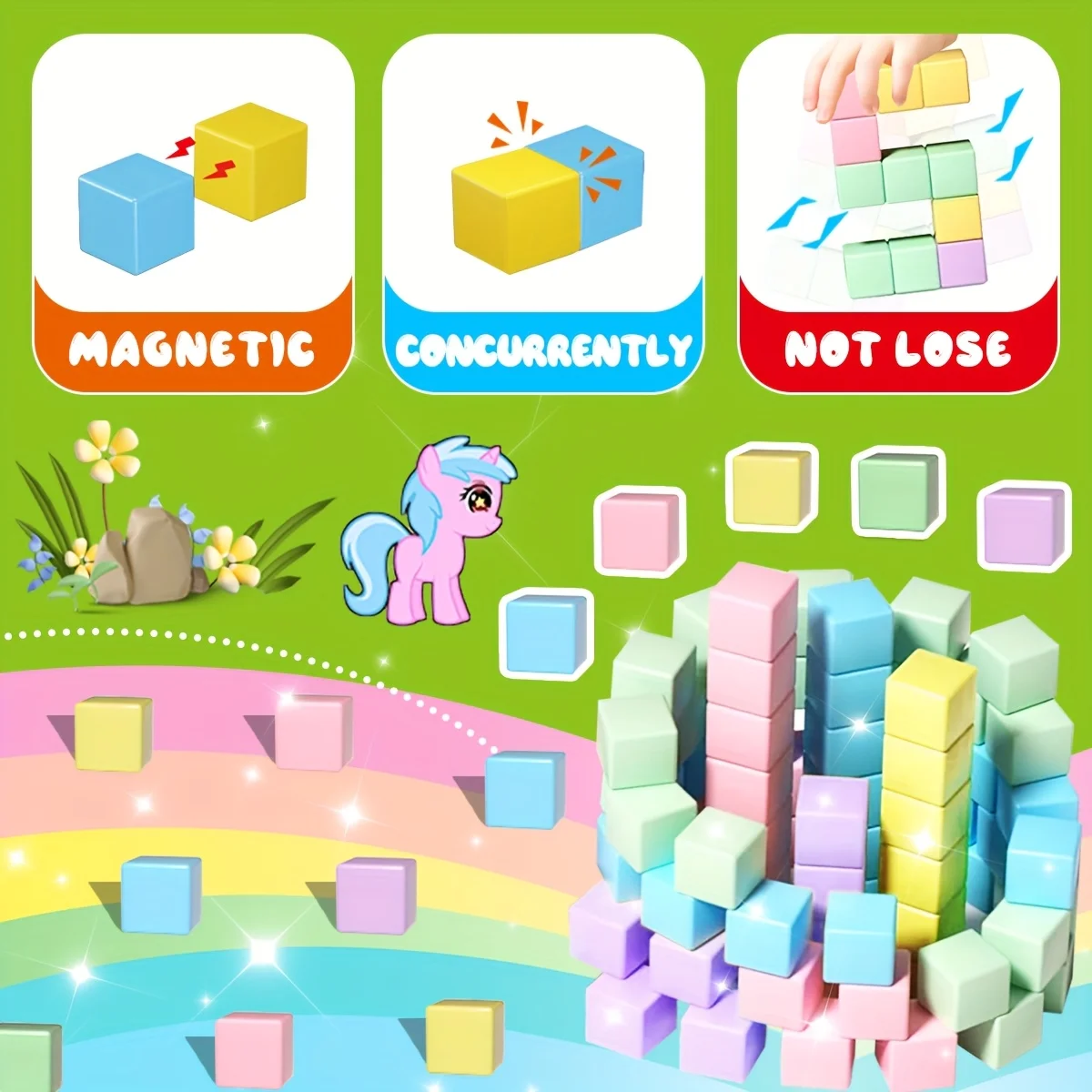 مكعبات مغناطيسية للأطفال، هدية حسية مكعبة مغناطيسية كبيرة الحجم، مجموعة مكعبات بناء تعليمية لمرحلة ما قبل المدرسة، هدايا مثالية للعطلات
