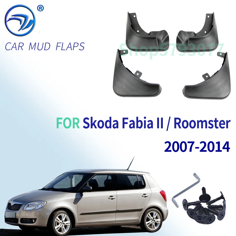 Set Molded Car Mud Flaps For Skoda Fabia 2 5J Mk2 2007-2014 Mudflaps Splash Guards Mud Flap Mudguards Fender Front Rear Styling