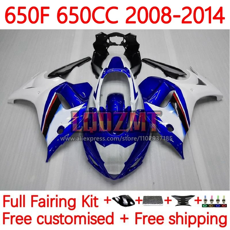 Blue White GSX650F For SUZUKI KATANA GSXF650 2008 2009 2010 2011 2012 2013 2014 GSXF 650 08 09 10 11 12 13 14 Fairing 90No.0