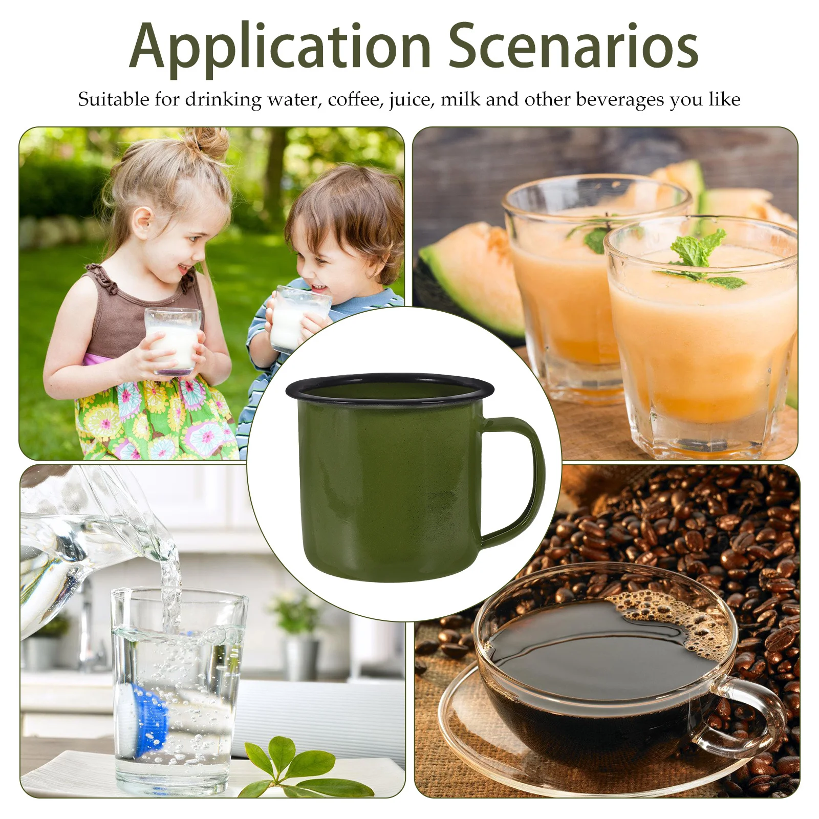 

Vintage Iron Wine Cup Retro Style Hot Pot Mug Round Rim Comfortable Handle Wide Mouth Easy Clean Home Restaurant Kitchen