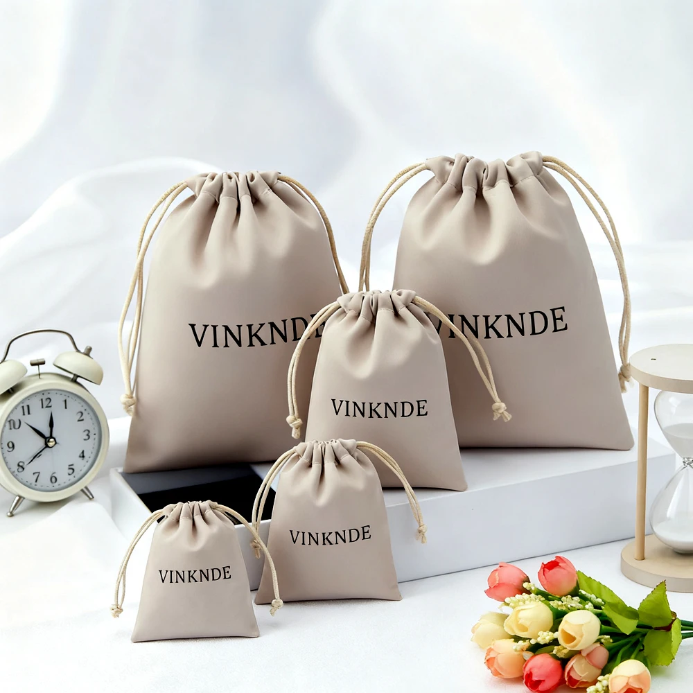 

50Pack Custom Logo Satin Silk Jewelry Gift Bags Wig Eyelash Earring Candy Perfume Storage Package Pouch Christmas Drawstring Bag