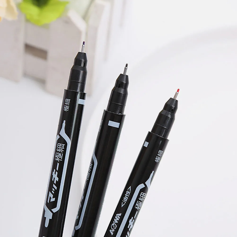 

24pcs Double Ended Paint Marker Pens Oil Based Waterproof for Artists Students Dry Erase Markers Black Plastic Bulk