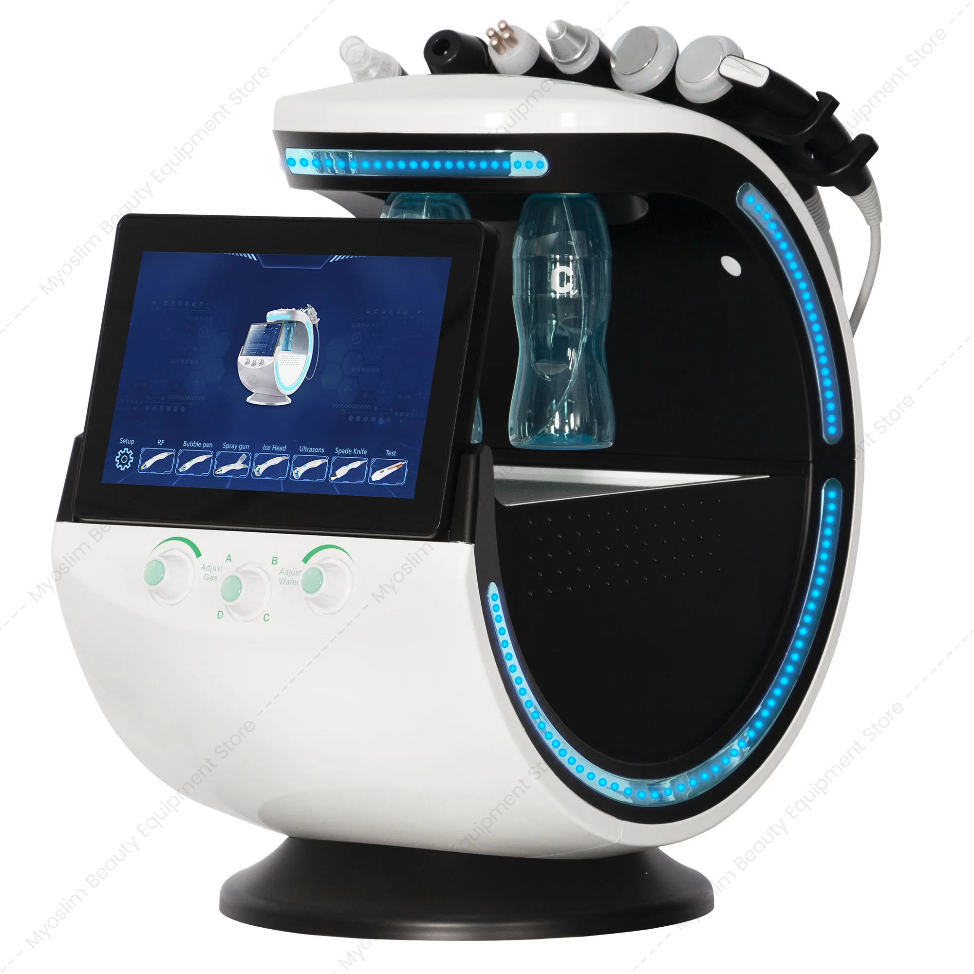 Professional 7in1 Hydra Oxygen Dermabrasion Facial Machine Skin Rejuvenation Aquafacial Beauty Device with Facial Skin Analyzer