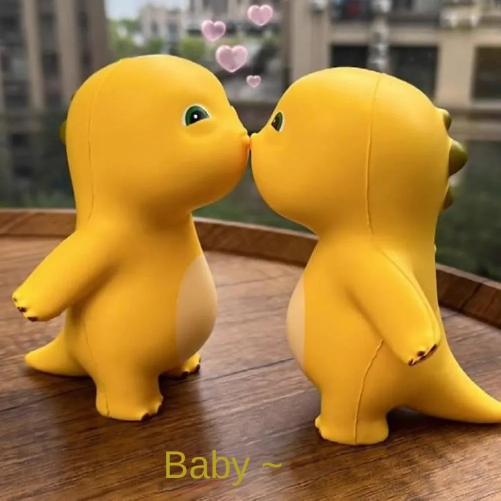 Figura de dinosaurio pequeño dragón de leche juguetes de descompresión muñeca de dibujos animados rebote lento dragón de leche juguete para apretar juguetes para apretar amarillo