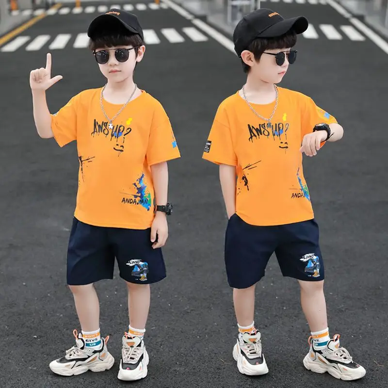 طقم ملابس أطفال على الطراز الكوري بدلة رياضية للأولاد طقم أطفال للأولاد من 4 بدلات فردية وملابس علوية مقطوعة سنوات