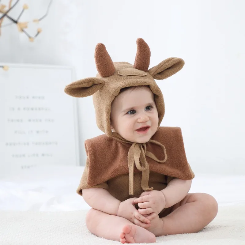 2024 New Studio Photography Clothing Newborn Baby Photography Clothing Triangle Climbing Clothing Animal Cow Styling Clothing