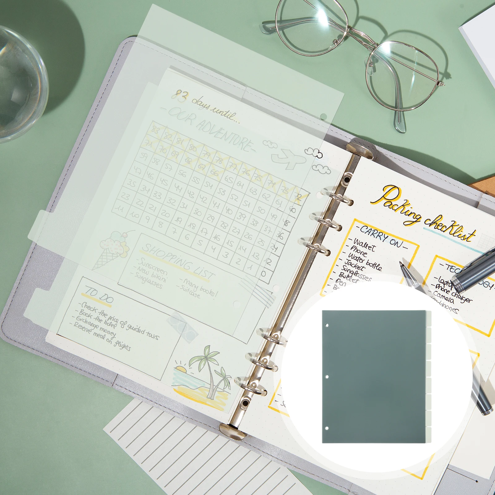 A4 แยกส่วนแบ่งสําหรับ Binder พลาสติกหลวม Index Organizer เอกสารป้องกันโน้ตบุ๊ค A4 3 รู