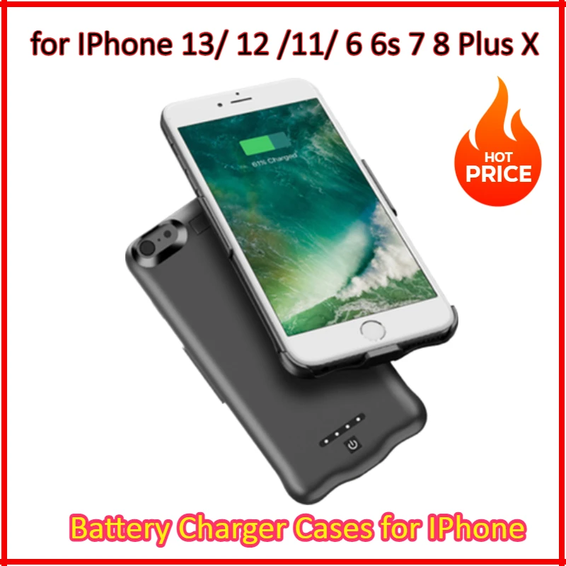 

10000mAh Power Bank Case for IPhone 13 12 11 6 6s 7 8 Plus X Battery Charger Case for IPhone 11 ProMax Powerbank Charging Case