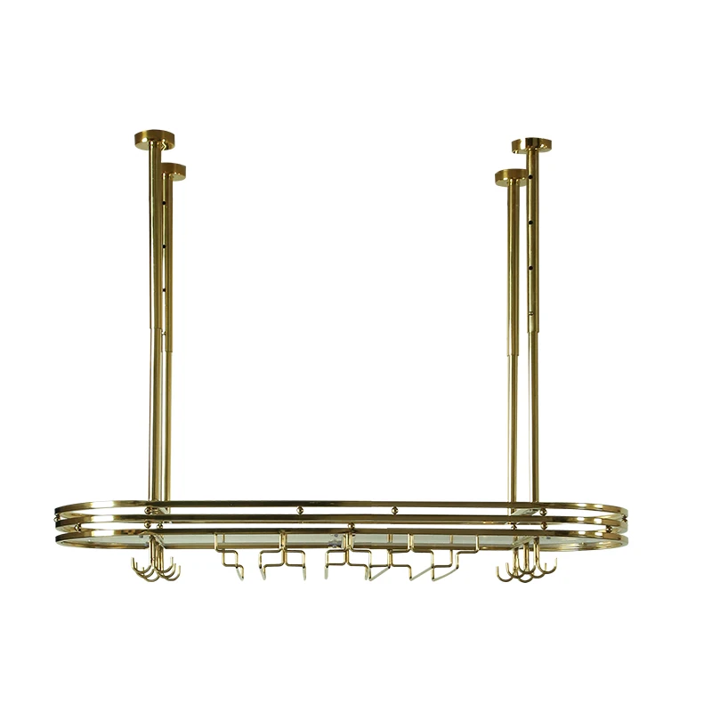 

Bar counter stainless steel red wine glass upside down wine rack household light luxury wine glass rack mug