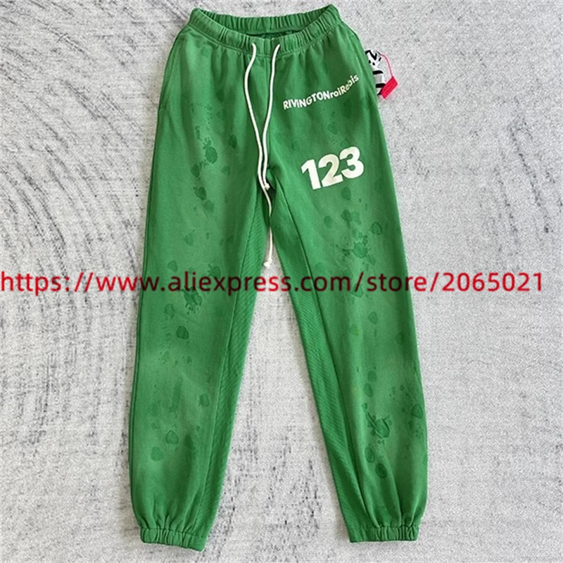 Tie-Geverfd Vintage Gewassen Rrr123 Joggingbroek Mannen Dames 1:1 Hoge Kwaliteit Rrr 123 Jogger Trekkoord Broek Oversized Broek