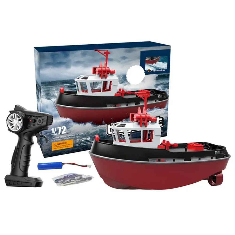 1:72 2.4G Wireless RC Boat Powerful Turboboat Long Range Electric Remote Control Tugboat Model Toys For Boys Gifts