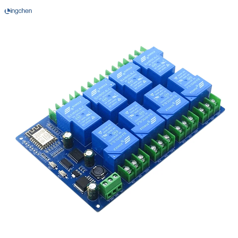 Zasilacz DC7-28 / 5V ESP8266 WiFi 8-kanałowy moduł przekaźnika 30A ESP-12F płyta rozwojowa