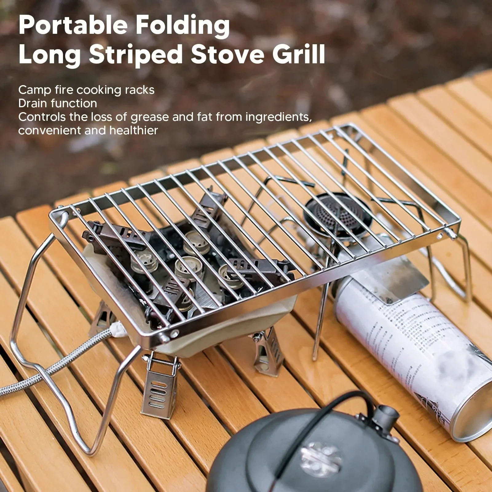 Folding Camping Grate,Fire Cooking Racks,Stainless Steel,Thicker Camp Fire Cooking Racks Draining Backpacking Grill for Outdoor.