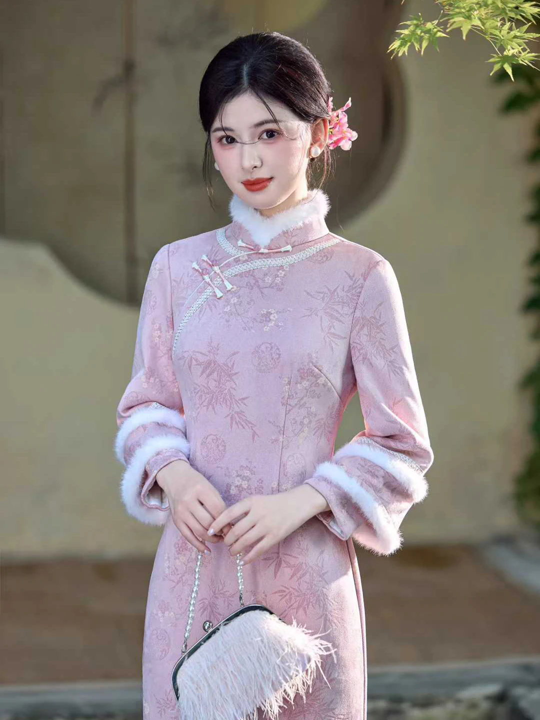 

Su Junxiu Pink Engagement Autumn Winter Thi New Bride Toasting Ceremony Dr Traditional Chinese Sle Long Sve