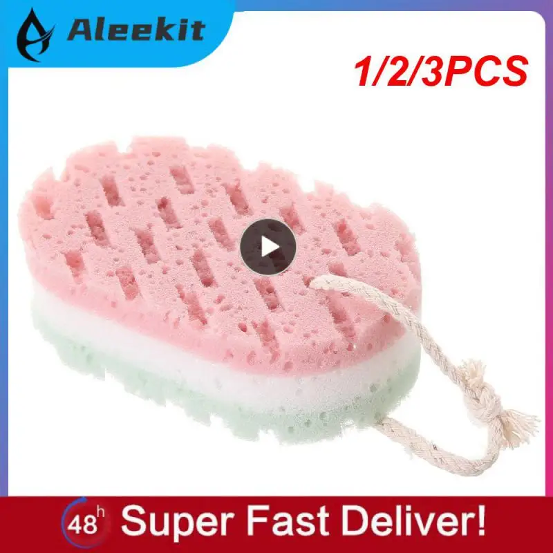 1/2/3PCS New Sponge Bath Ball Shower Rub For Whole Body Exfoliation Massage Brush Scrubber Body Brush Sponge Brush Bathroom