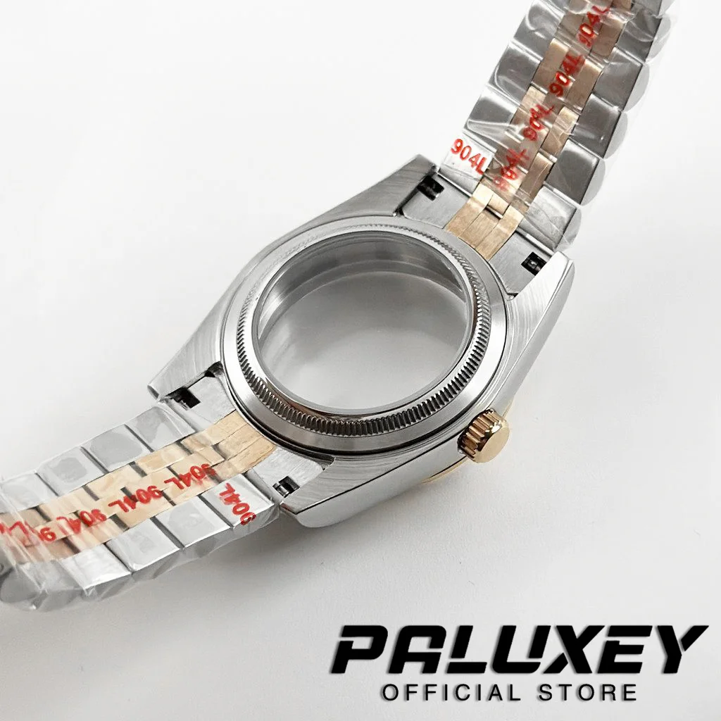 36 مللي متر/40 مللي متر NH34 NH35 NH36 NH38 NH70 الصلبة خمسة حبة الإنزلاق قفل المشبك مقاوم للماء ساعة حافظة الياقوت الكريستال ETA2824 PT5000