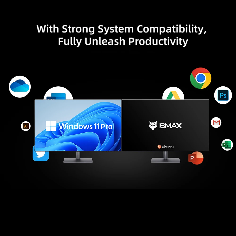 Immagine 5: BMAX B3 Pro PC con Windows 11, Intel N4500, 8GB RAM, 256GB SSD, HDMI, USB, Wi-Fi Dual Band, Supporta 4K a 60Hz, Grafica Intel HD, Mini PC