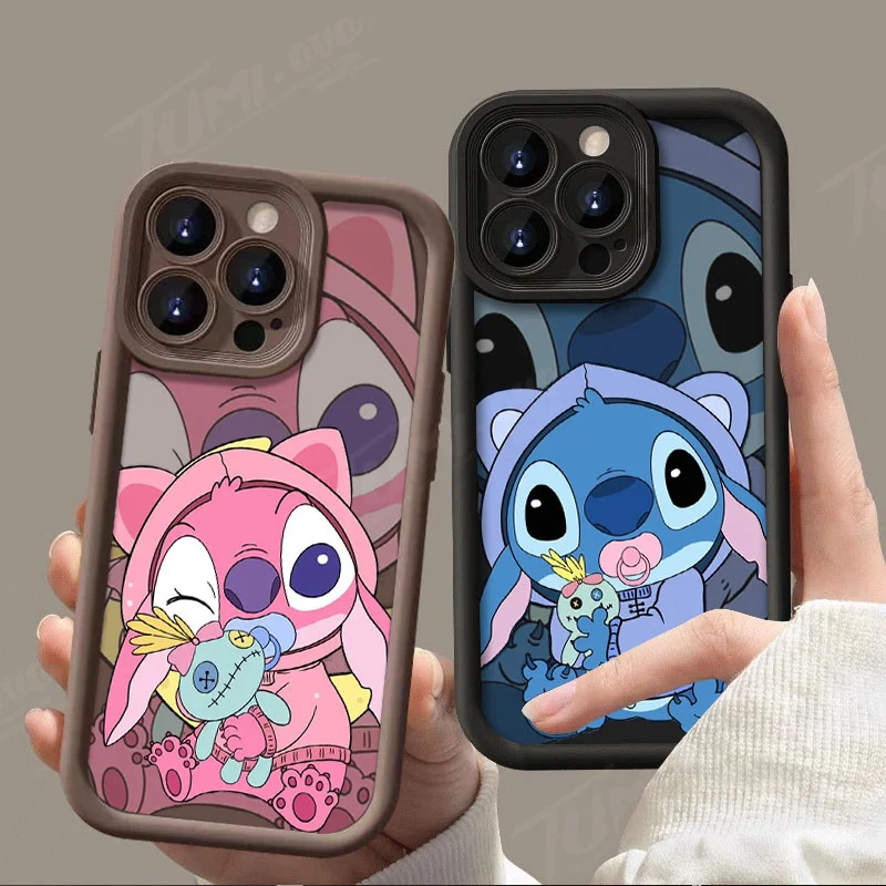 Disney Stitch Angel Soft Silicone Phone Case for Xiaomi Redmi Note 13 12 11 Pro Plus 12S 11S 10S 10 9 9S 8 12C 13C Matte Cover