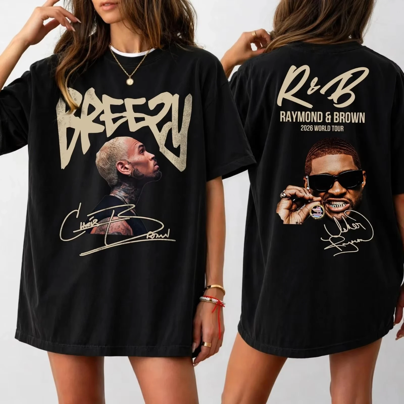 2026 Neues Chris Brown R&B Tour Themen-Herren-Sommer-Cartoon-T-Shirt, Luxuriöses Street-Style Konzert-T-Shirt, Y2K-Stil – Detail 7