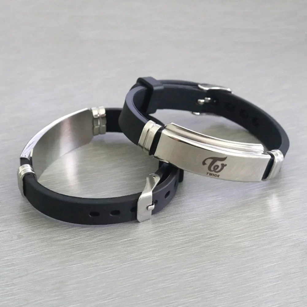 كوريا الجنوبية مرتين الأسود سوار معصم من السيليكون الإسورة أزياء بسيطة اكسسوارات مأدبة مجوهرات هدايا