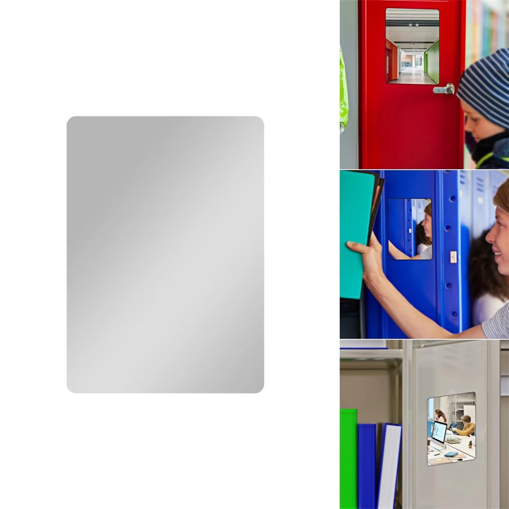 1PC Versatile Magnetic Locker Mirror 5x7inc Rectangle Locker Mirror Supplies For School Bathroom Cabinet Refrigerator Decoration