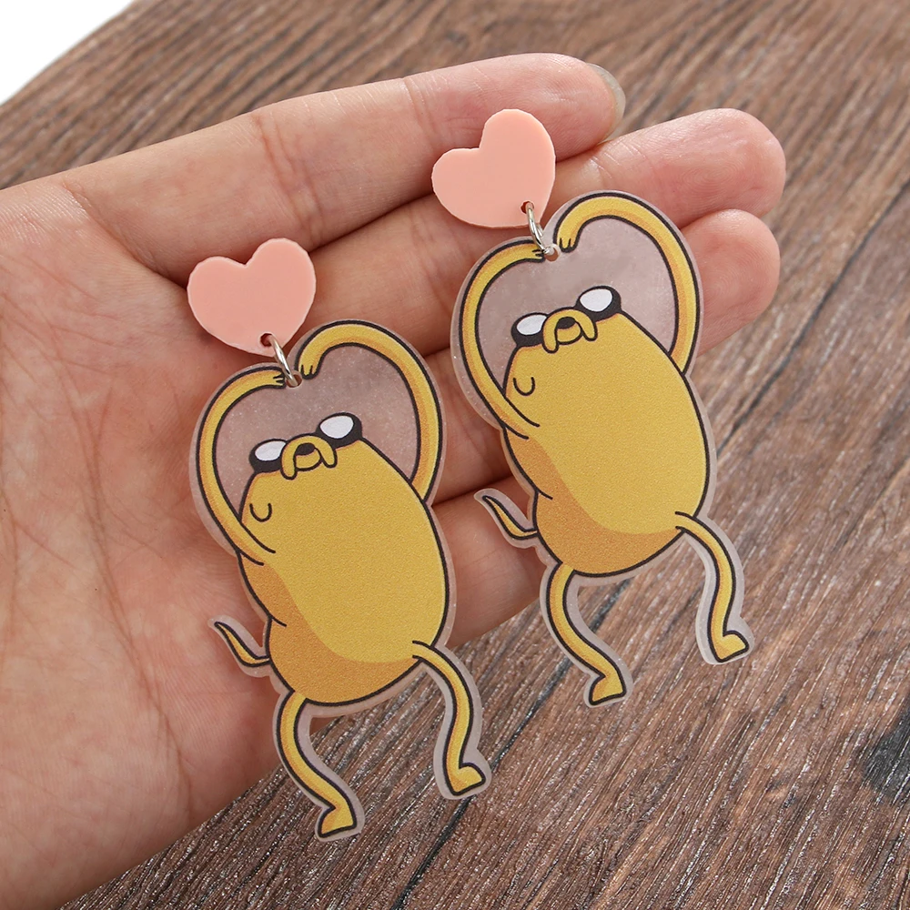 Japan and South Korea Cartoon Anime Old Skin Earrings Creative Handmade Cute Playable Character Acrylic Earrings for Teen Women